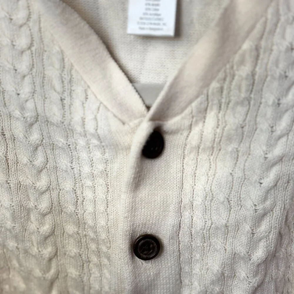 Gymboree Baby Boy Cream Cable Knit Cardigan Sweater 6–12M - Picture 2 of 3
